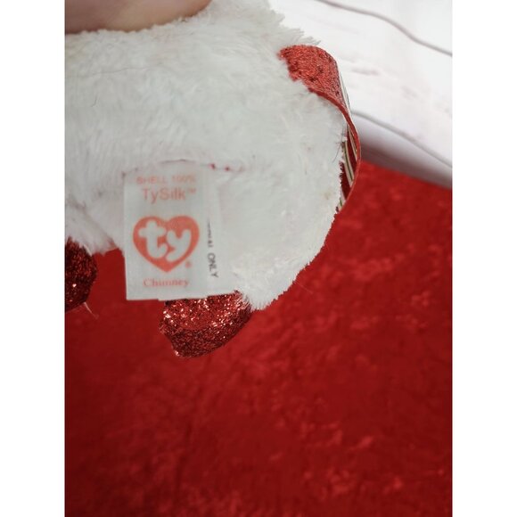 Ty Beanie Boo Chimney The Mouse Christmas Red White Green 7 Inch Plush Toy - Picture 7 of 7